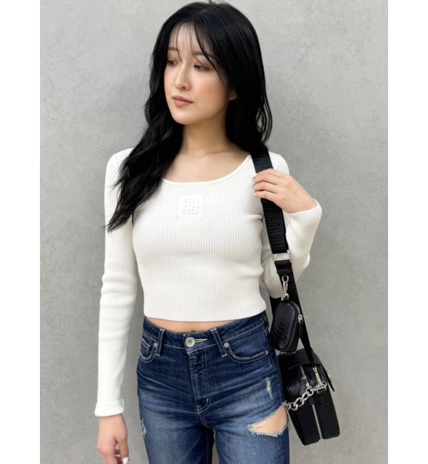 GYDA「GYGYエンボスニットトップス」|ニット・セーター|