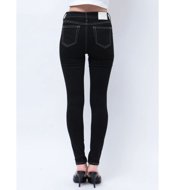 GYDA「ミドルウエストワンウォッシュスキニーパンツ」|デニム|