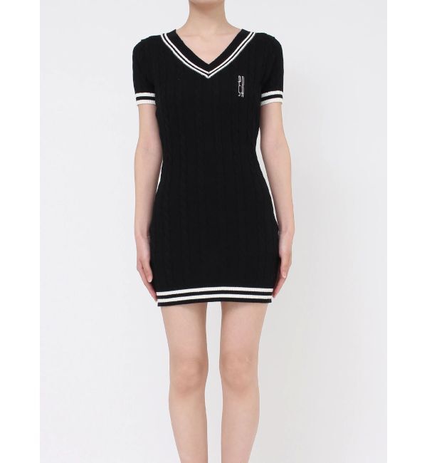 GYDA「POSHハーフスリーブケーブルニットワンピース」|ワンピース|