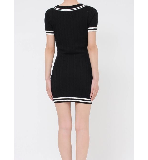 GYDA「POSHハーフスリーブケーブルニットワンピース」|ワンピース|