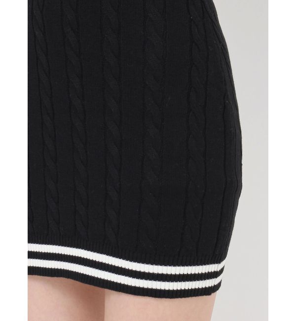 GYDA「POSHハーフスリーブケーブルニットワンピース」|ワンピース|