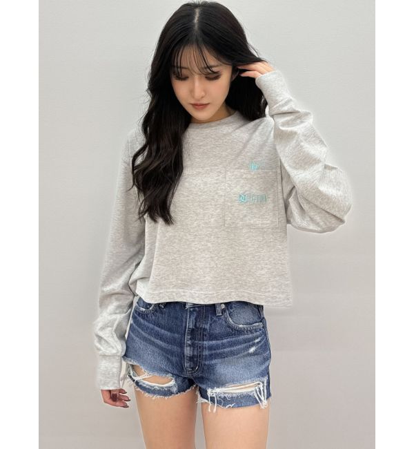 GYDA「ハイウエストBACK RIPPEDデニムショートパンツ」|デニム|