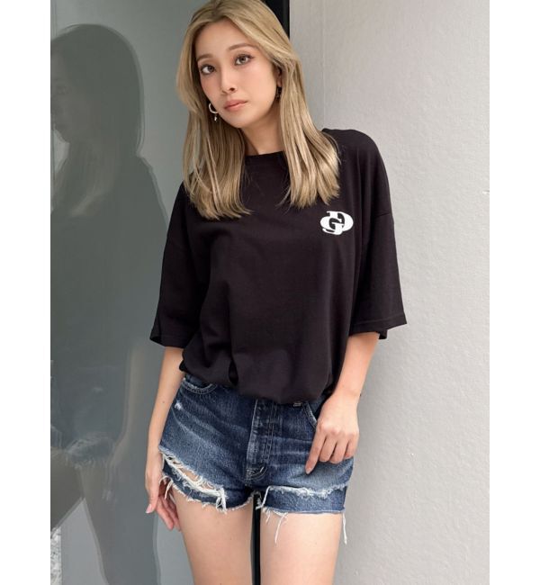 GYDA「ハイウエストBACK RIPPEDデニムショートパンツ」|デニム|