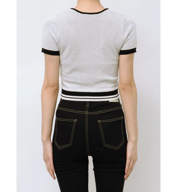 GYDA「GD POSH FADITALハーフスリーブニットトップス」|ニット・セーター|