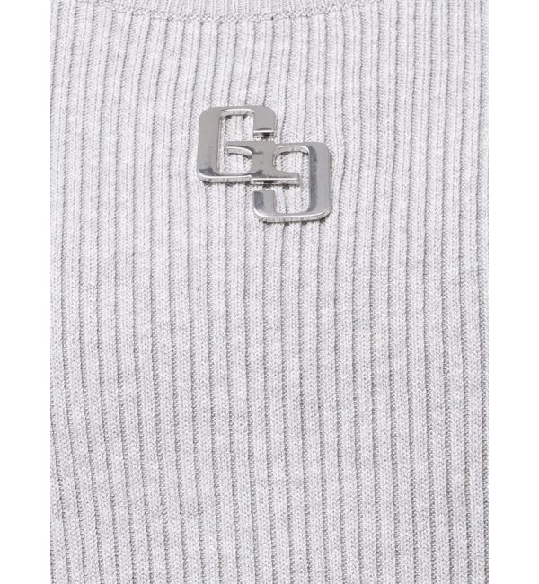 GYDA「GGプレートハーフスリーブLONGニットワンピース」|ワンピース|