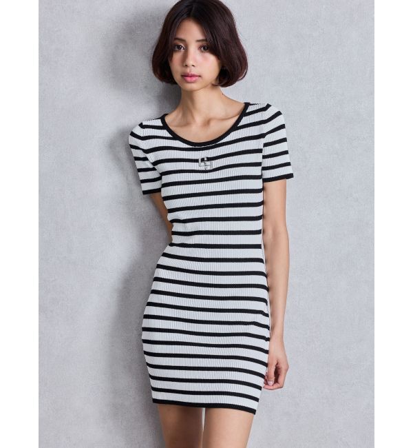 GYDA「GGプレートハーフスリーブニットワンピース」|ワンピース|ミックス
