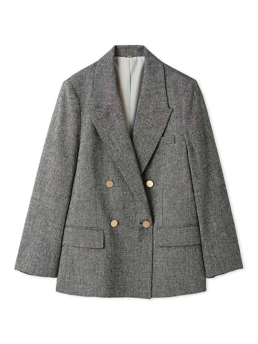 Mila Owen「金釦ダブルブレストツイードブレザー」|テーラードジャケット|