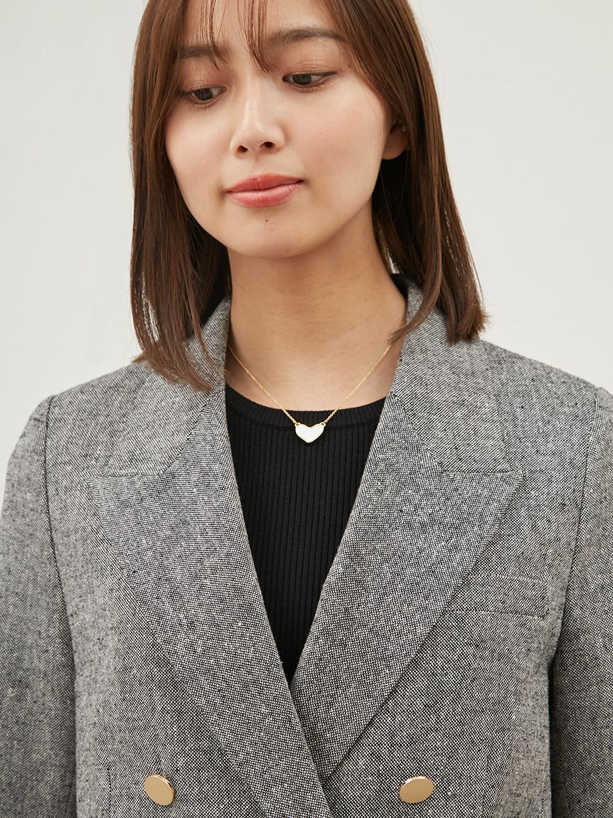 Mila Owen「金釦ダブルブレストツイードブレザー」|テーラードジャケット|