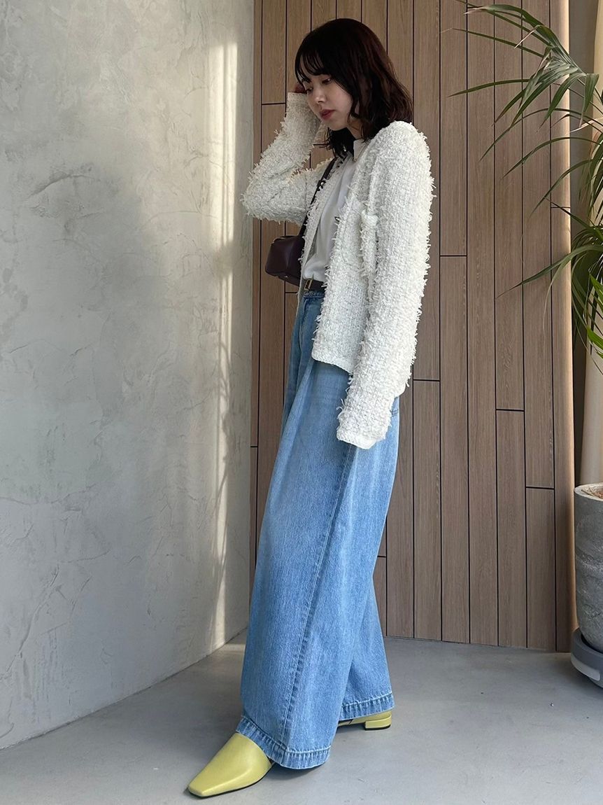 Mila Owen「【WEB限定00サイズ】ルーズフィットタックバギーデニムパンツ」|デニム|