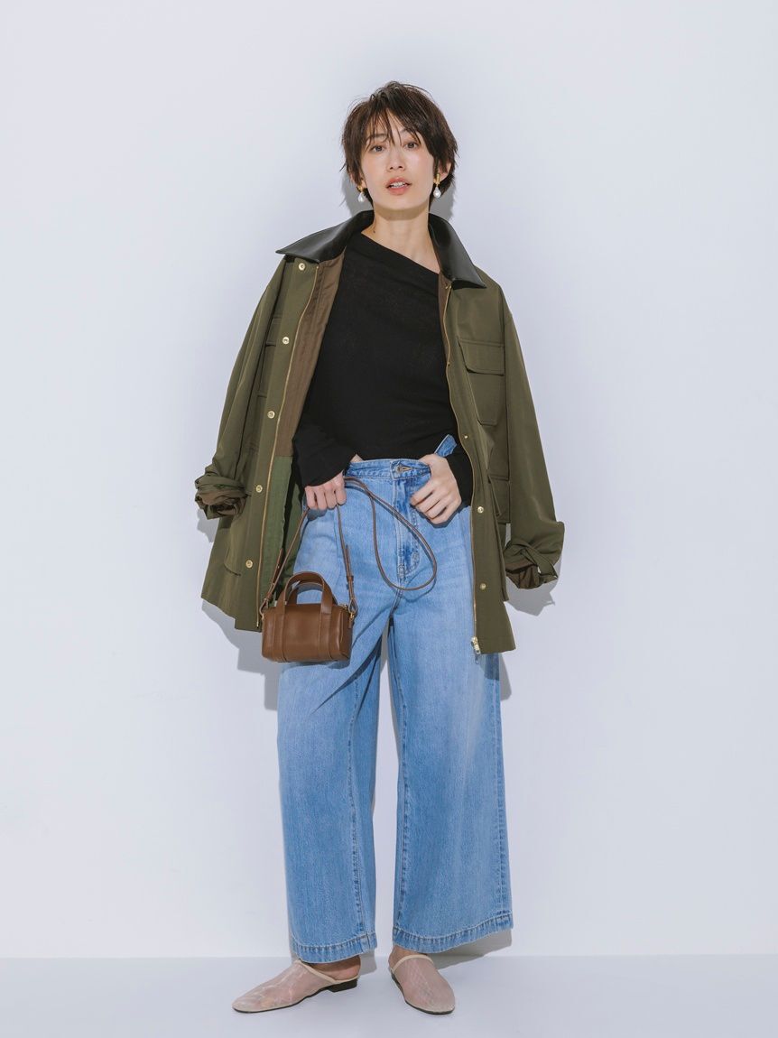 Mila Owen「【WEB限定00サイズ】ルーズフィットタックバギーデニムパンツ」|デニム|LBLU