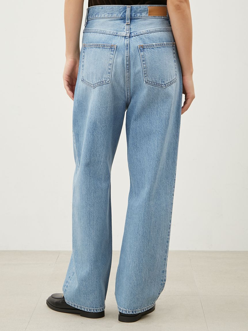 Mila Owen「【WEB限定00サイズ】ワイドテーパードカットアウトデニムパンツ」|デニム|