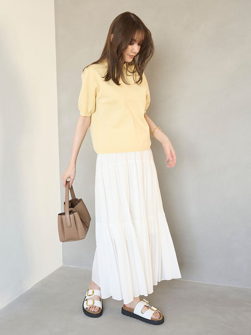 Mila Owen「マキシ丈ボリュームティアードスカート」|スカート|