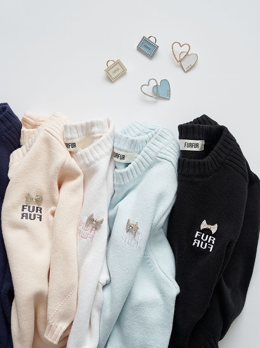 FURFUR「【限定カラー】ダブルハートモチーフブローチ」|ブローチ・コサージュ|