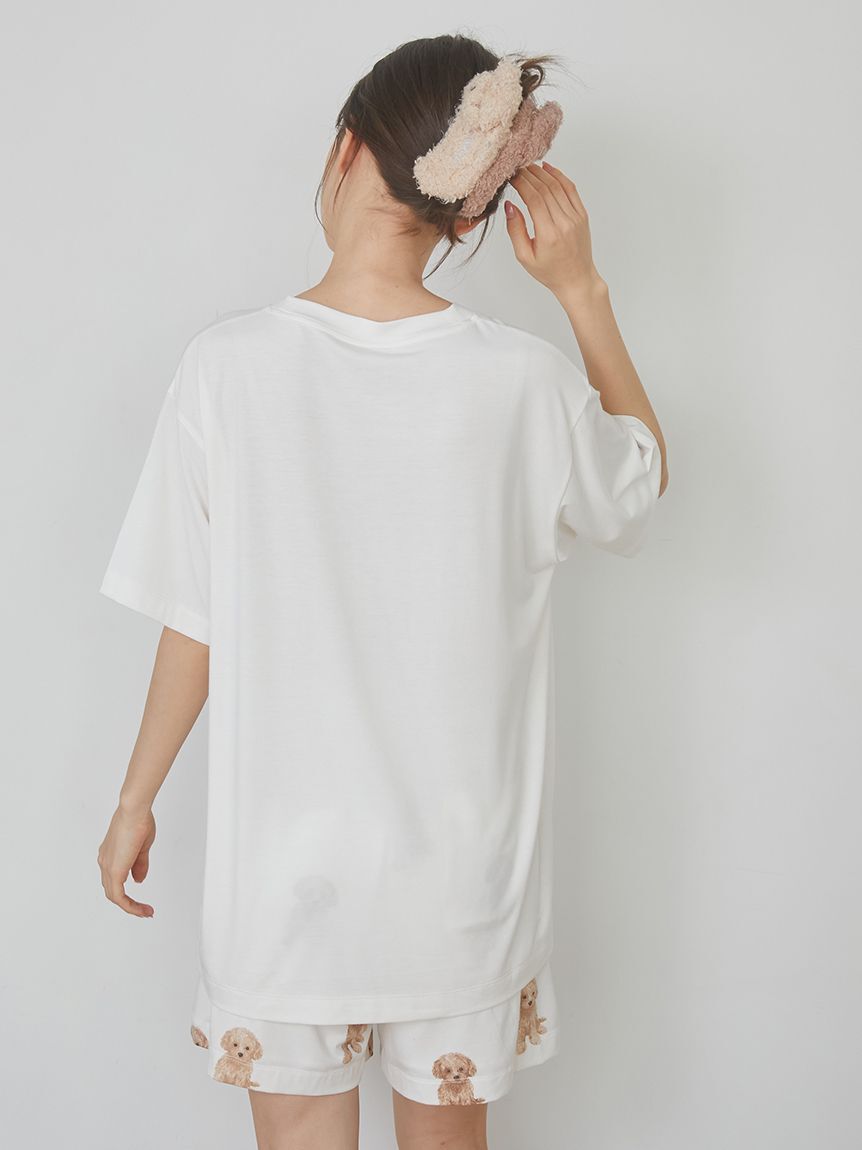 gelato pique「【ラッピング済み】トイプードルワンポイントTシャツ＆ロングパンツSET」|ルームウェア|