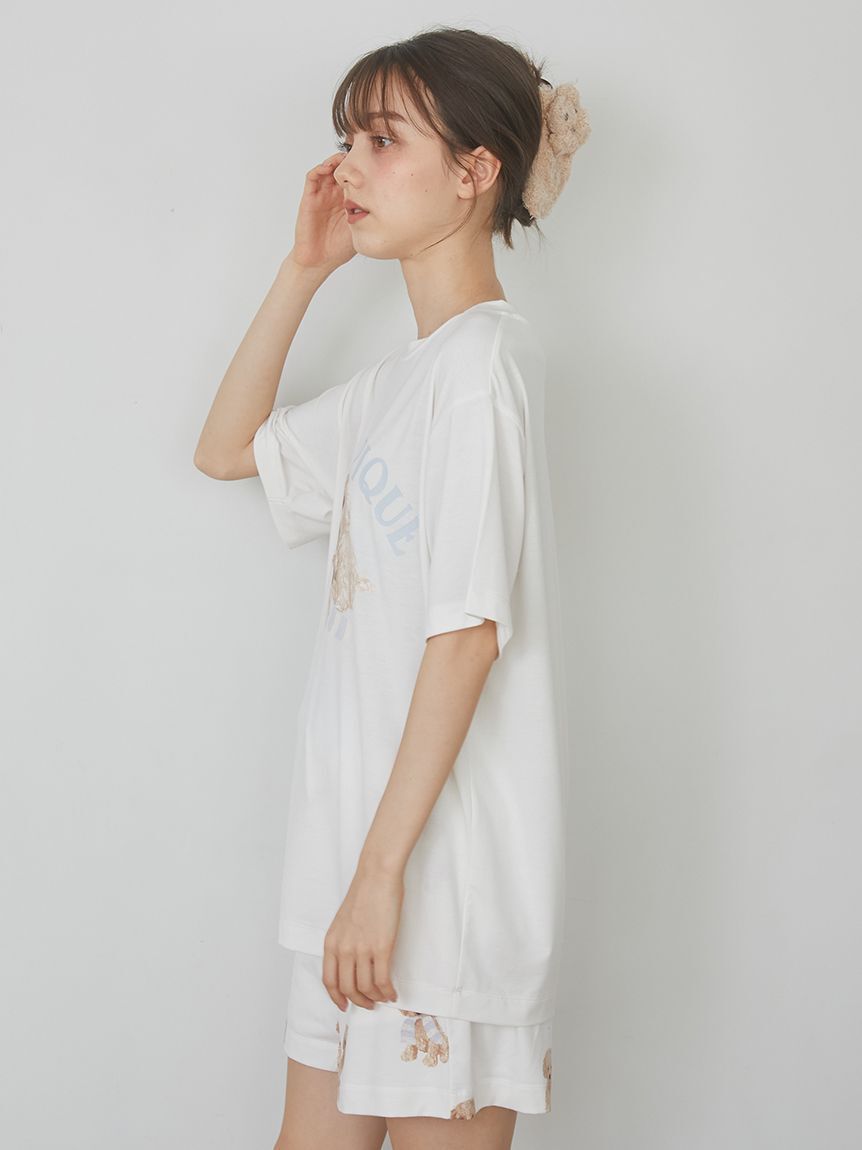 gelato pique「【ラッピング済み】トイプードルワンポイントTシャツ＆ロングパンツSET」|ルームウェア|