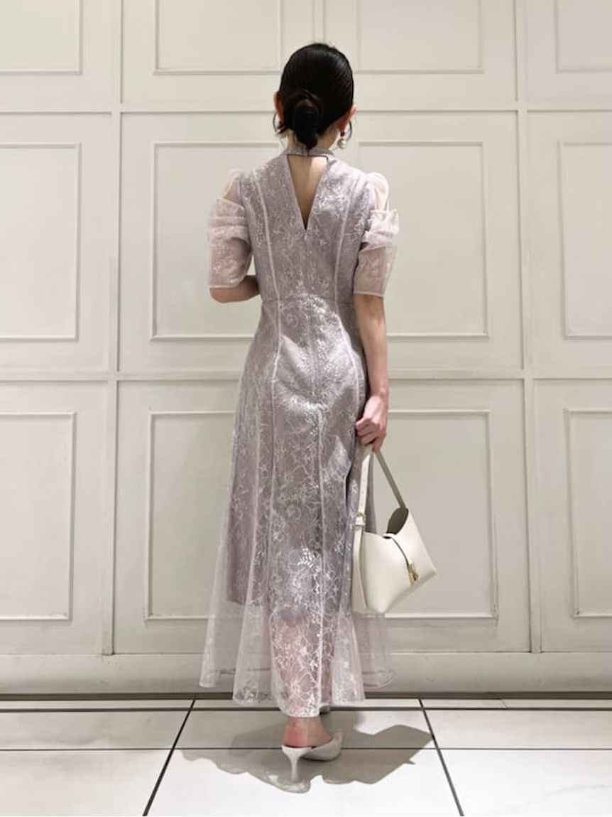 SNIDEL「スパンコールレースドレス」|ドレス|