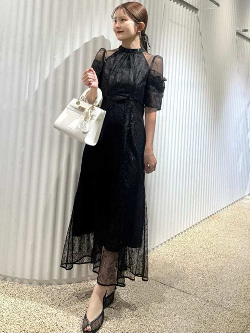 SNIDEL「スパンコールレースドレス」|ドレス|