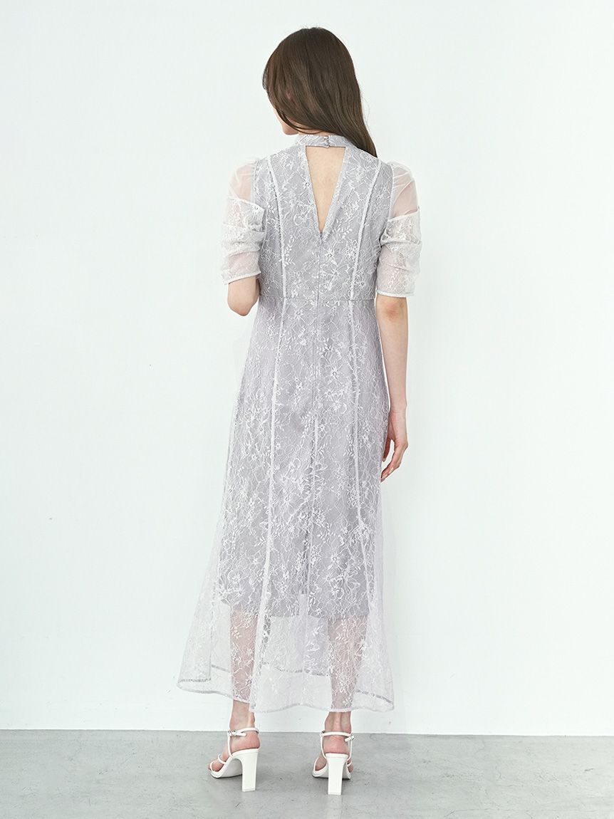 SNIDEL「スパンコールレースドレス」|ドレス|