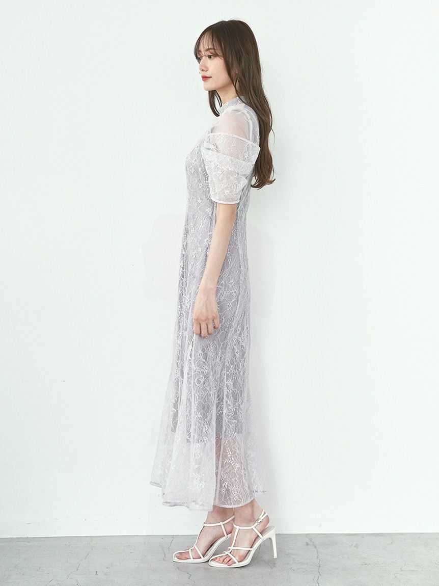 SNIDEL「スパンコールレースドレス」|ドレス|