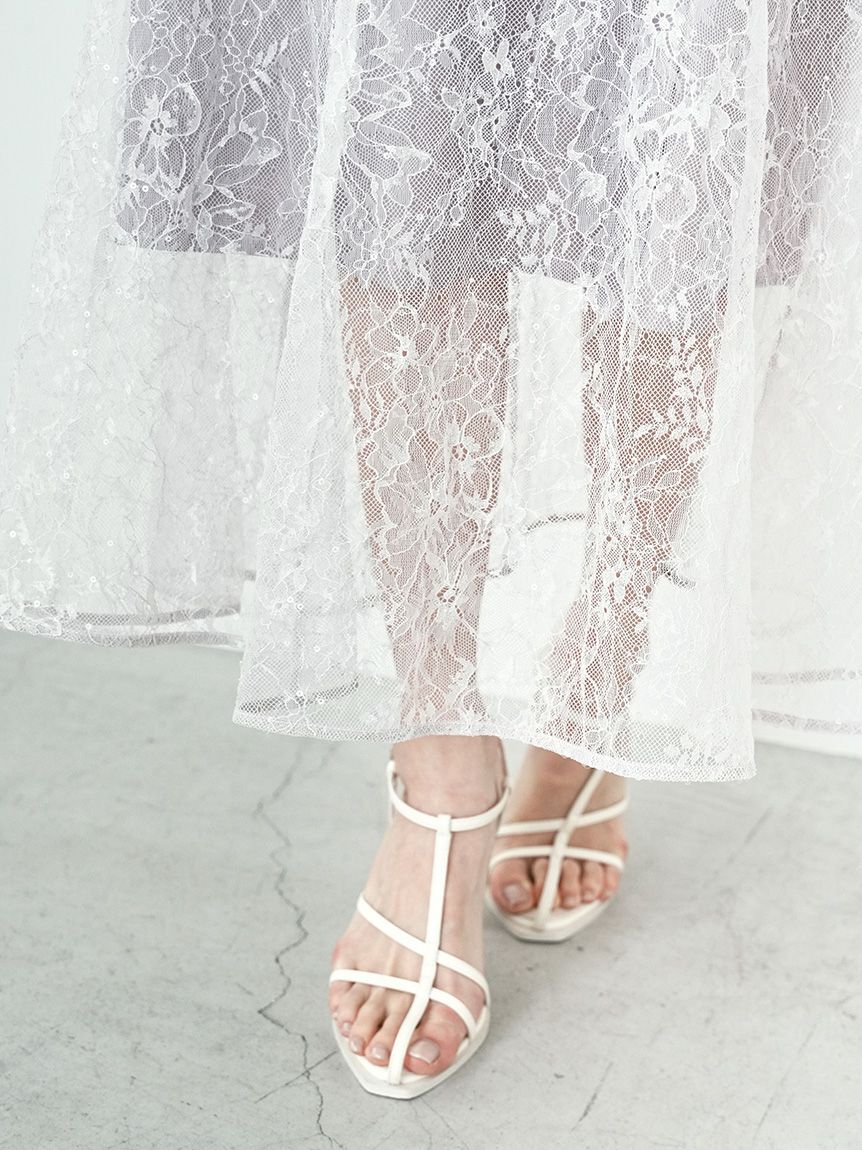 SNIDEL「スパンコールレースドレス」|ドレス|