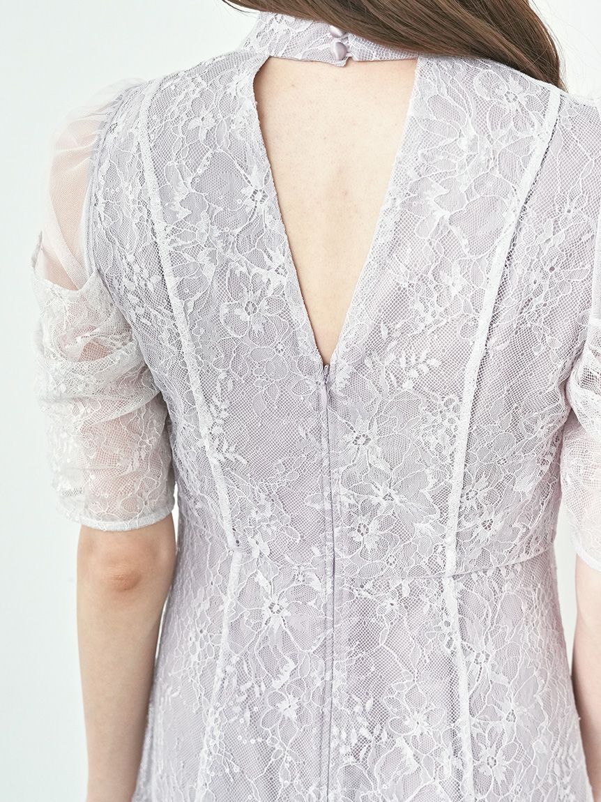 SNIDEL「スパンコールレースドレス」|ドレス|