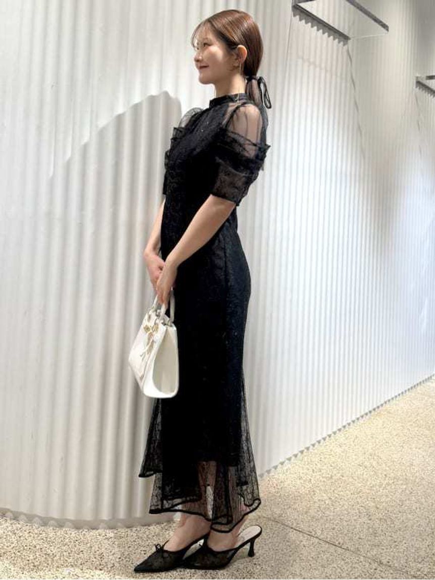 SNIDEL「スパンコールレースドレス」|ドレス|