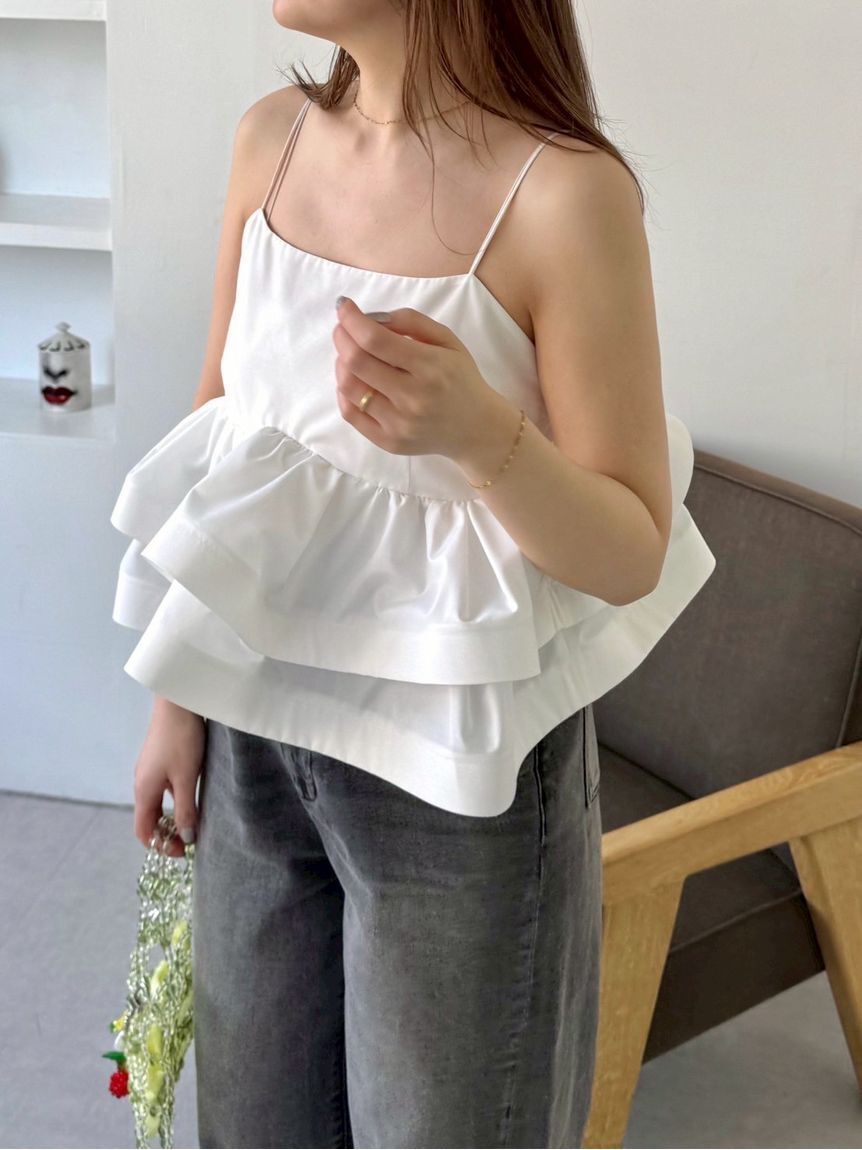 FRAY I.D「ラッフルヘムデザインキャミソール」|キャミソール|