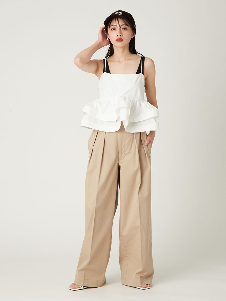 FRAY I.D「ラッフルヘムデザインキャミソール」|キャミソール|