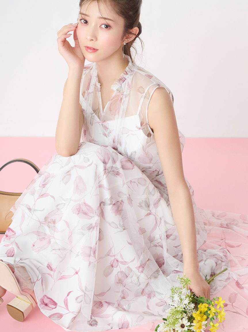 CELFORD「レイヤードフラワープリントワンピース」|ワンピース|