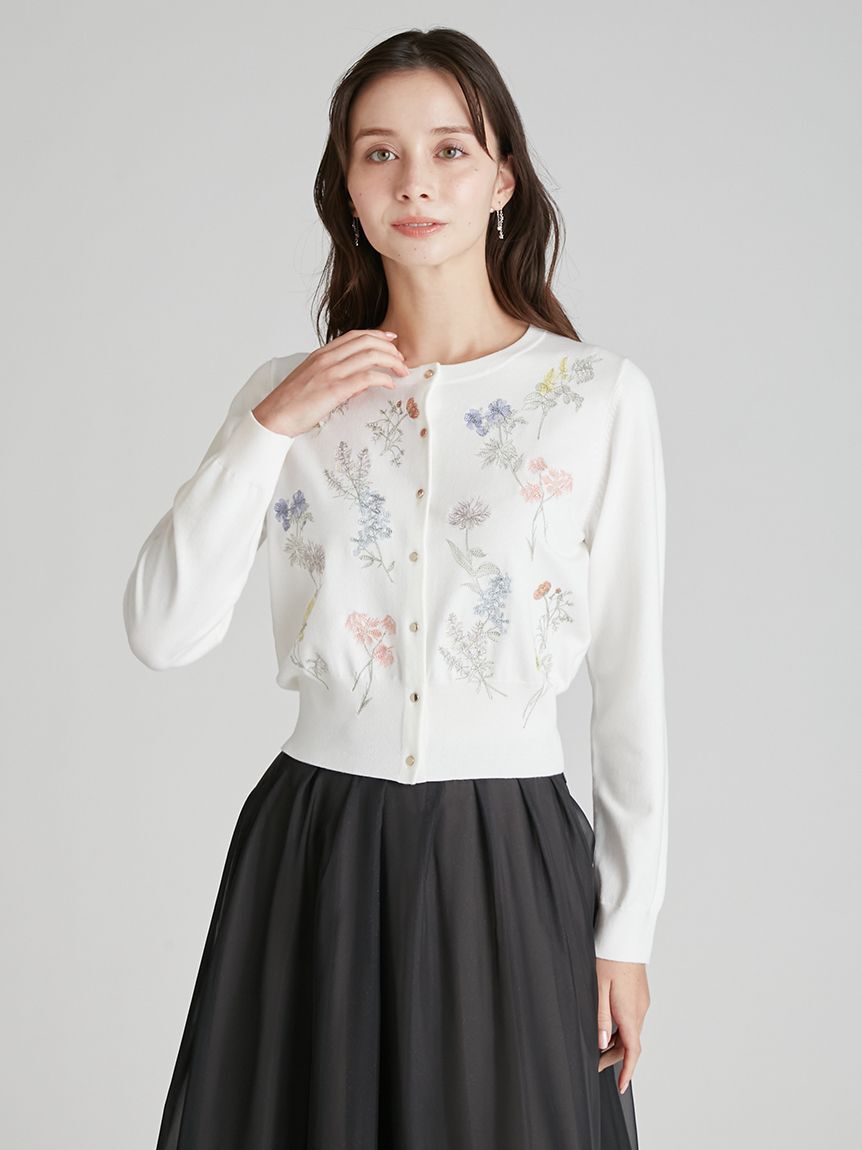 CELFORD「フラワー刺繍カーディガン」|カーディガン|