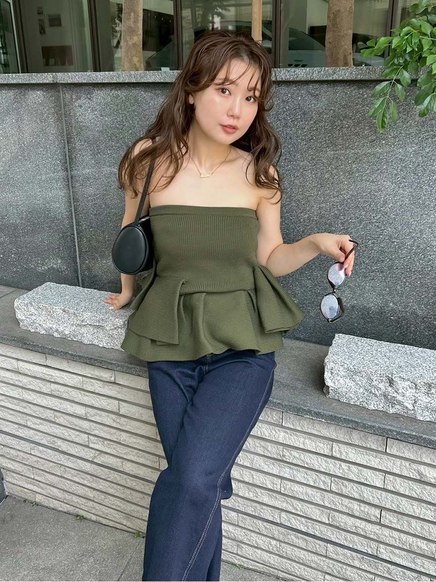 styling/「ラッフルニットベアトップ」|ベスト・ジレ|