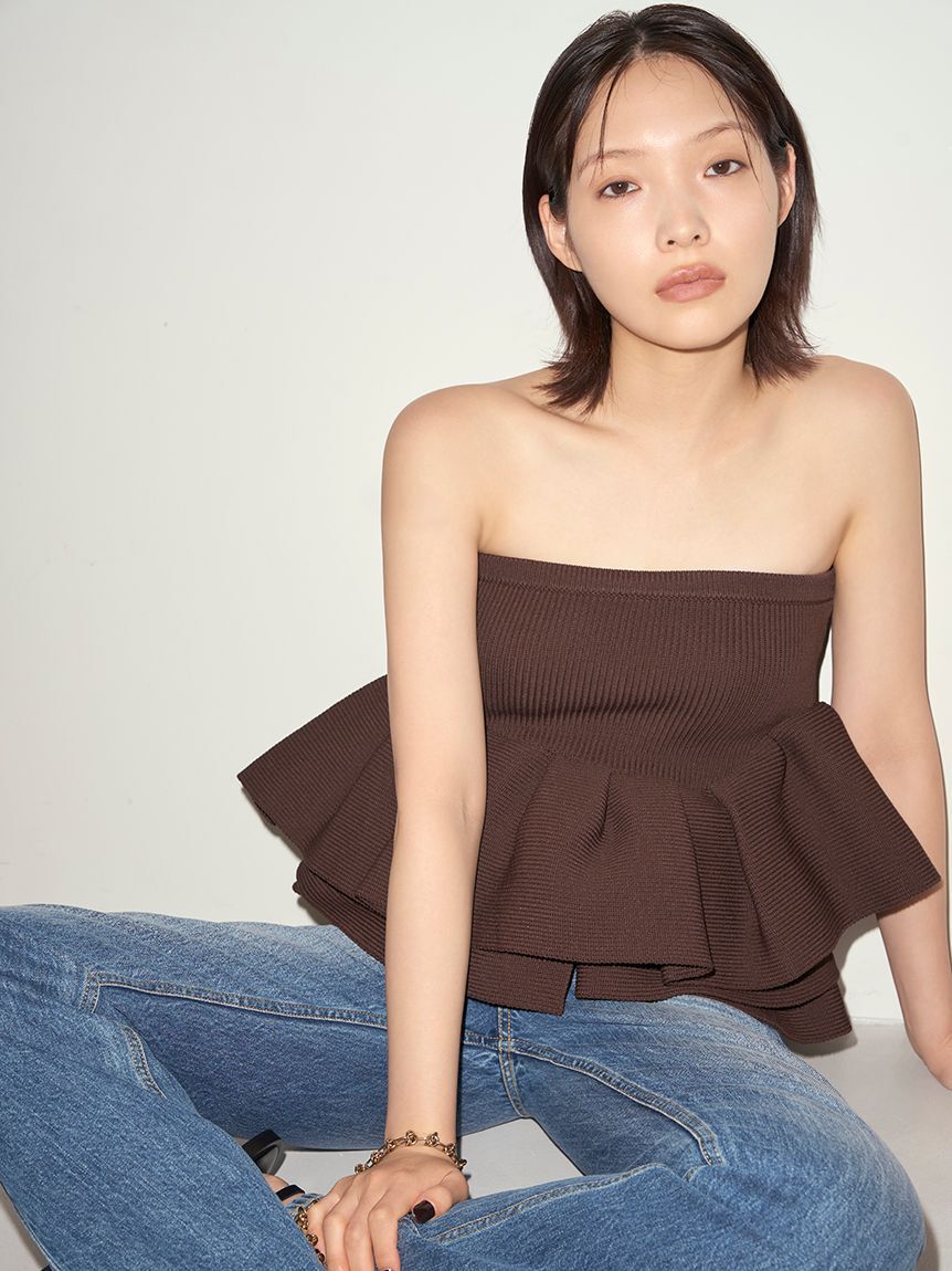 styling/「ラッフルニットベアトップ」|ベスト・ジレ|