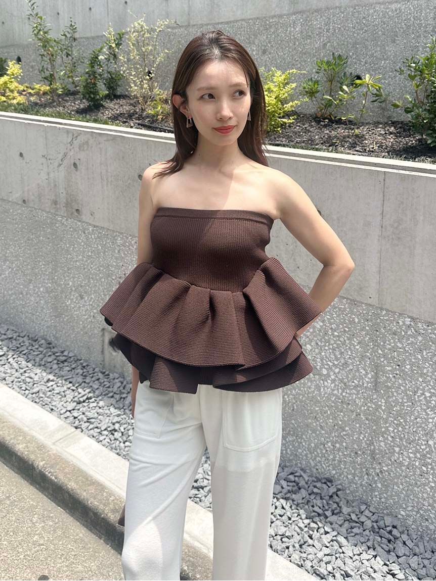styling/「ラッフルニットベアトップ」|ベスト・ジレ|
