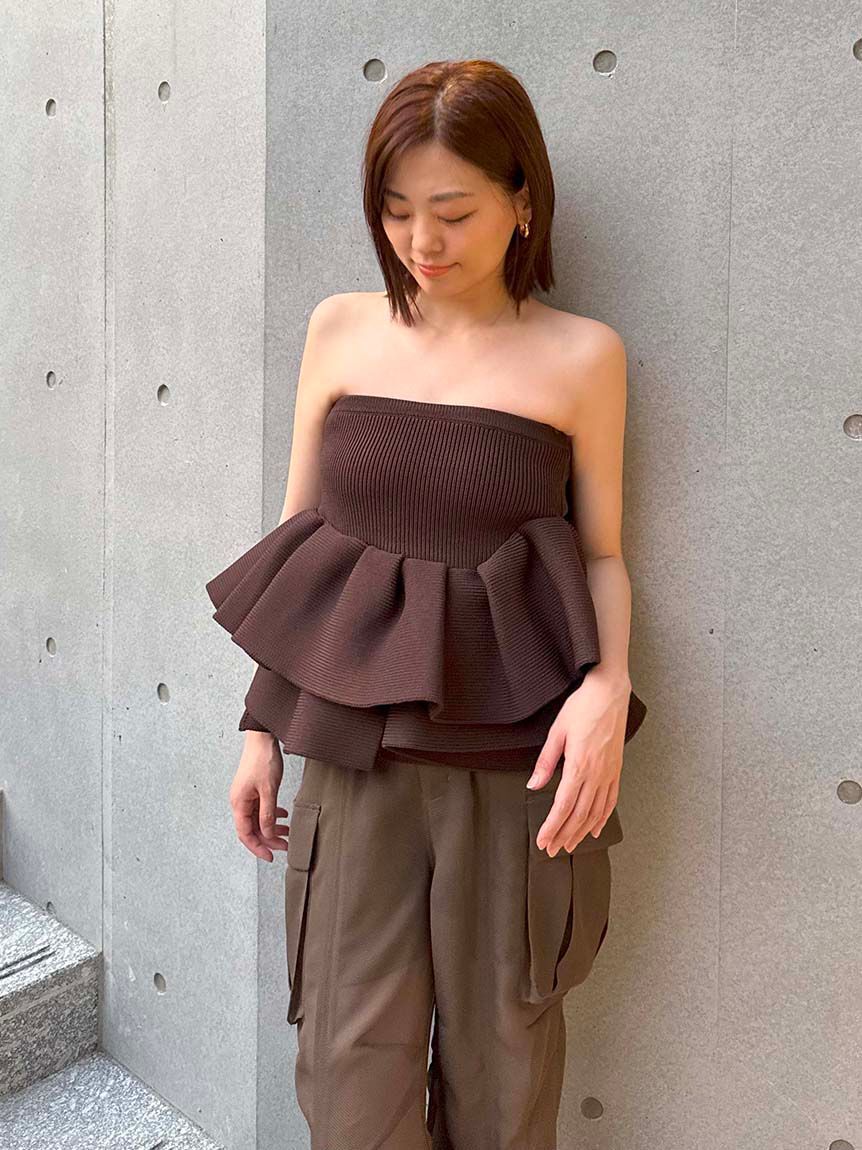 styling/「ラッフルニットベアトップ」|ベスト・ジレ|