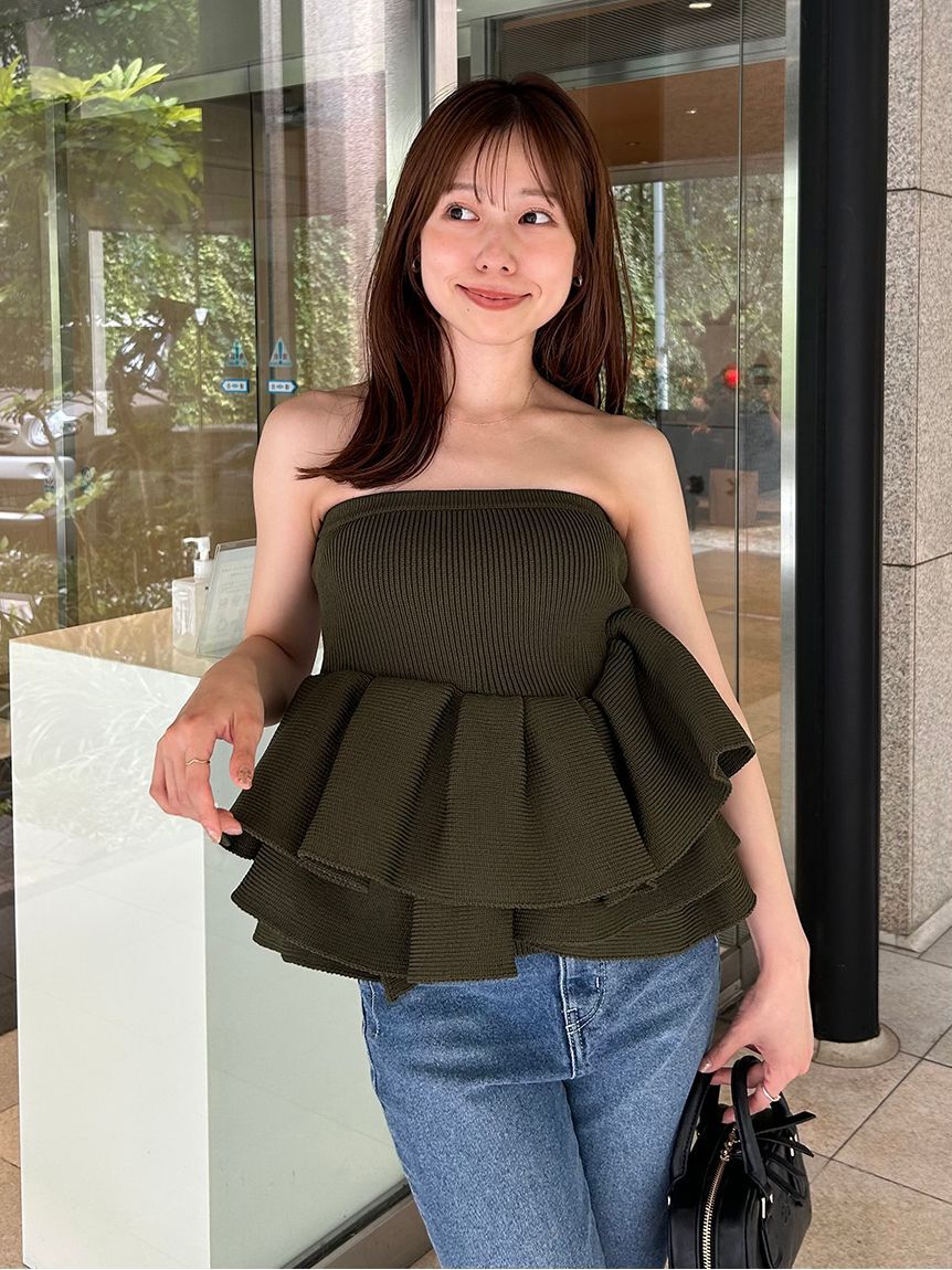 styling/「ラッフルニットベアトップ」|ベスト・ジレ|