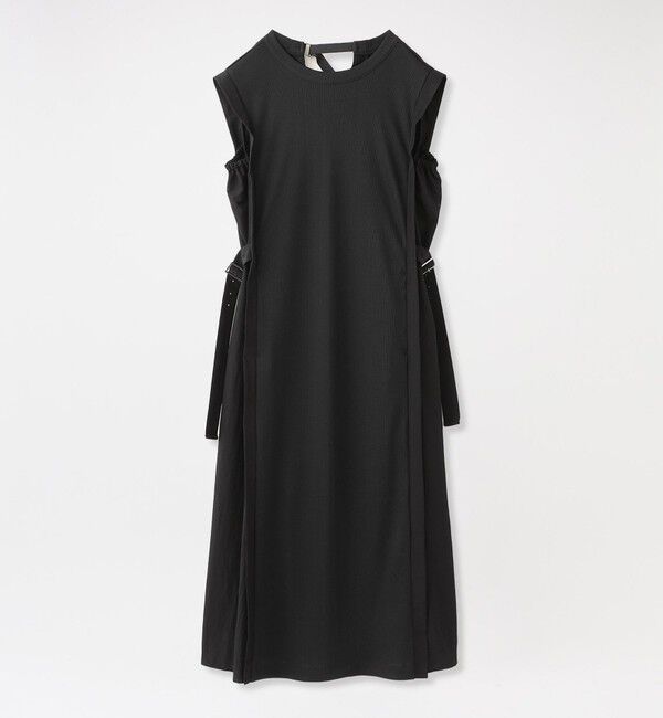  「サイドベルトテレココンビドレス」|ワンピース|ブラック