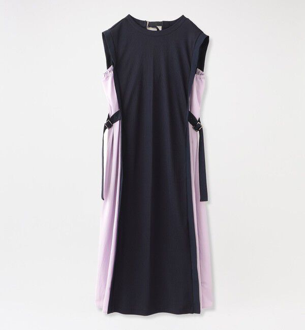  「サイドベルトテレココンビドレス」|ワンピース|パープル