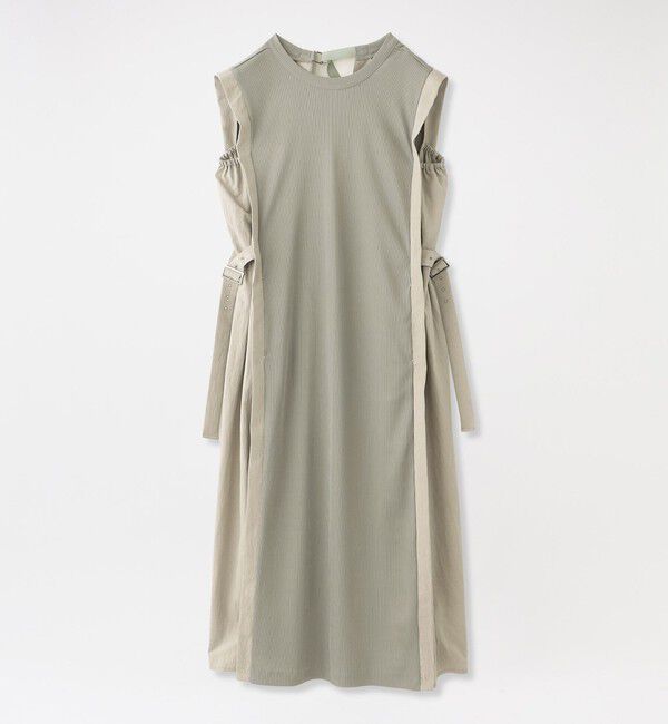  「サイドベルトテレココンビドレス」|ワンピース|カーキ