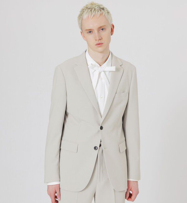  「カラージョーゼットジャケット」|テーラードジャケット|グレー