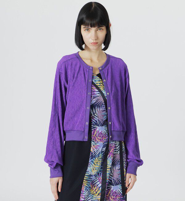  「楊柳カットソーカーディガン」|その他|パープル