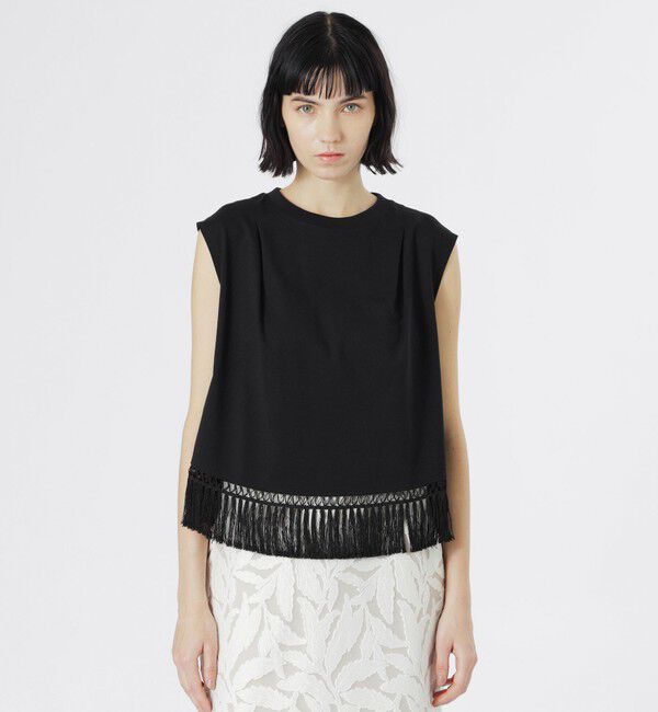  「フリンジタンクトップ」|Tシャツ・カットソー|ブラック