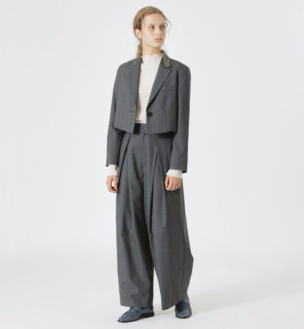  「カシュクールタックワイドパンツ」|スラックス|