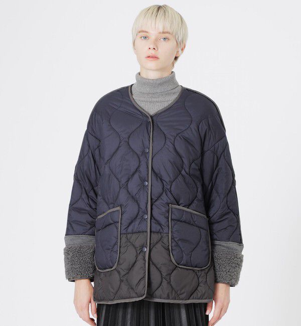  「リバーシブルキルティングブルゾン」|ブルゾン・スタジャン|ネイビー