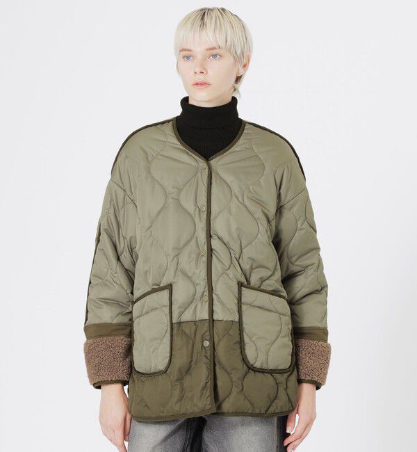  「リバーシブルキルティングブルゾン」|ブルゾン・スタジャン|グリーン