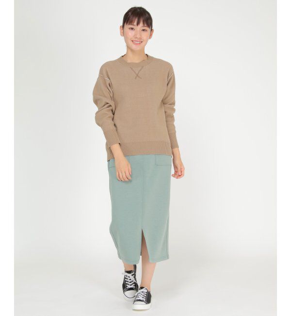 ikka「ダブルフェイススウェットライクニット」|プルオーバー|