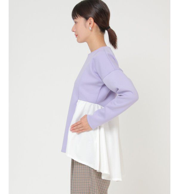 IKKA LOUNGE「ダンボールペプラムプルオーバー」|チュニック|