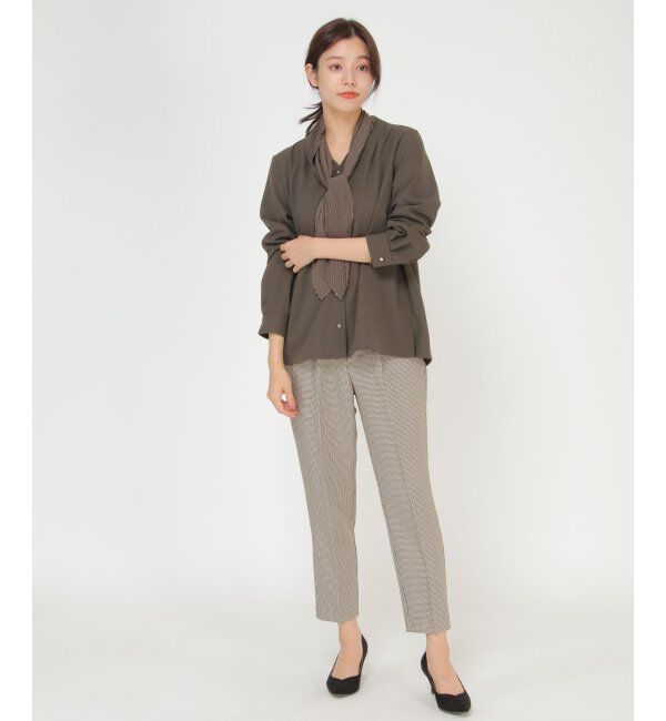 IKKA LOUNGE「プリーツタイ付きブラウス」|シャツ・ブラウス|