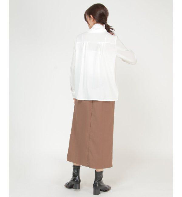 IKKA LOUNGE「プリーツタイ付きブラウス」|シャツ・ブラウス|