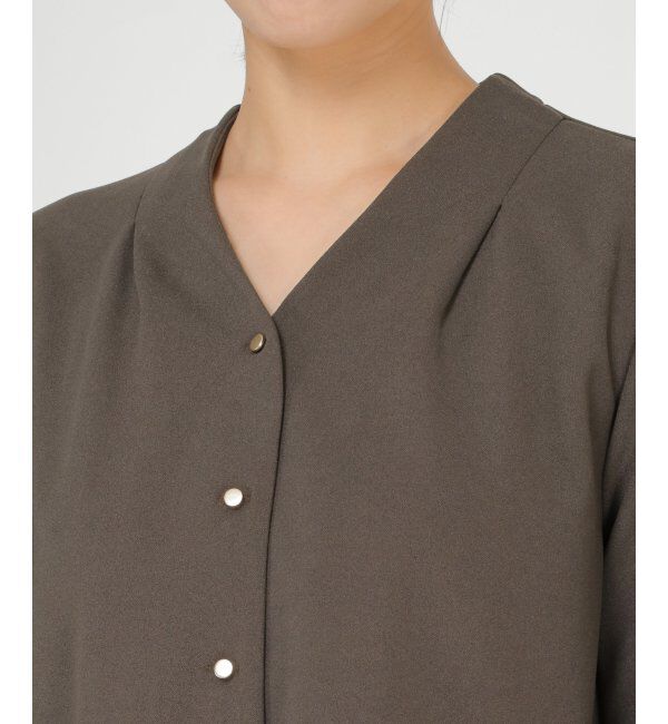 IKKA LOUNGE「プリーツタイ付きブラウス」|シャツ・ブラウス|