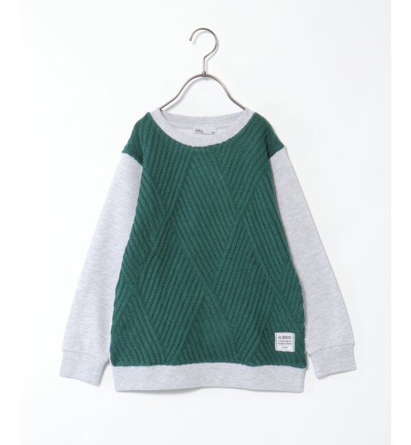 ikka kids「ジャガードニット切り替えトレーナー（120~160cm）」|Tシャツ・カットソー|ミドリケイ